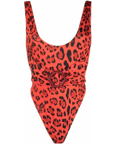 Philipp Plein Leopard-print Swimsuit - Red