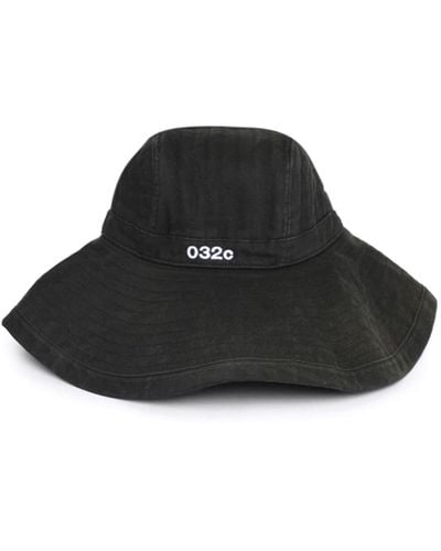 032c Euro Denim Sun Hat - Black