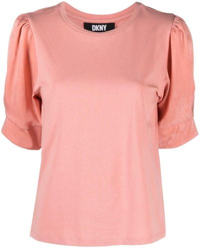 DKNY Short-sleeve Cotton Blend T-shirt - Pink