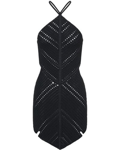 Dion Lee Leaf Crochet Mini Dress - Black