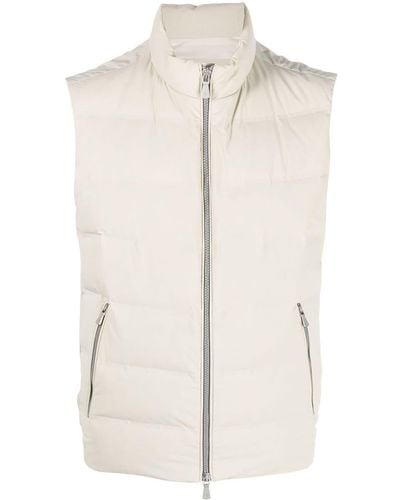 Eleventy Feather-down Padded Gilet - Natural