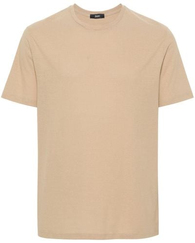 Herno T-shirt en coton à col rond - Neutre