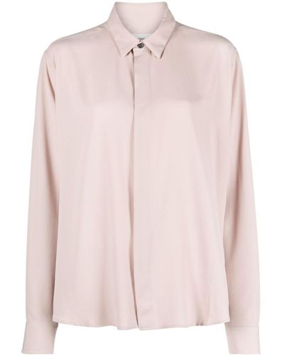 Ami Paris Classic-collar Crepe Shirt - Pink
