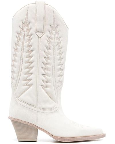 Paris Texas Rosario 65mm Suede Boots - White