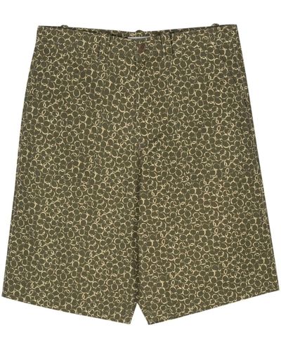 Maison Kitsuné Pantalones cortos con motivo floral - Verde
