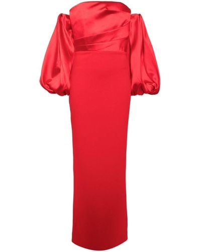 Solace London The Carmen Off-shoulder Gown - Red