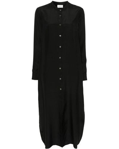 P.A.R.O.S.H. Long-sleeve Silk Dress - Black