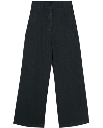 Aspesi Linen Straight Trousers - Blue
