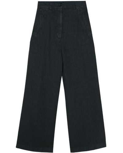 Aspesi Linnen Straight Broek - Blauw