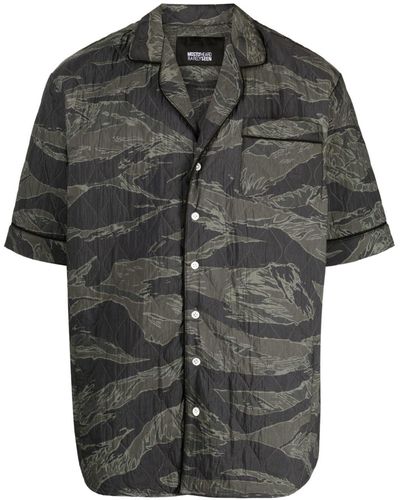 Mostly Heard Rarely Seen Quilted Camouflage-print Cotton Shirt - Black