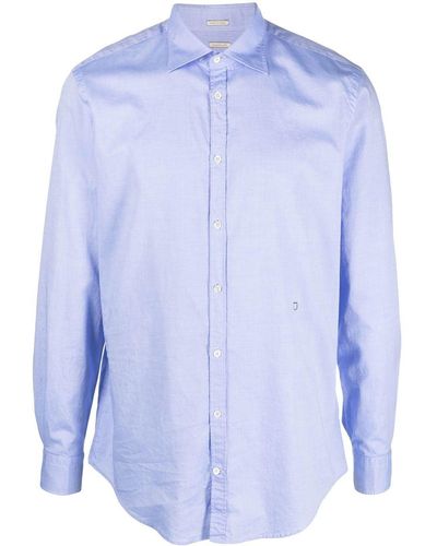 Massimo Alba Longsleeved Cotton Shirt - Blue