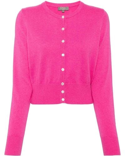 N.Peal Cashmere Ivy Organic-cashmere Cardigan - Pink