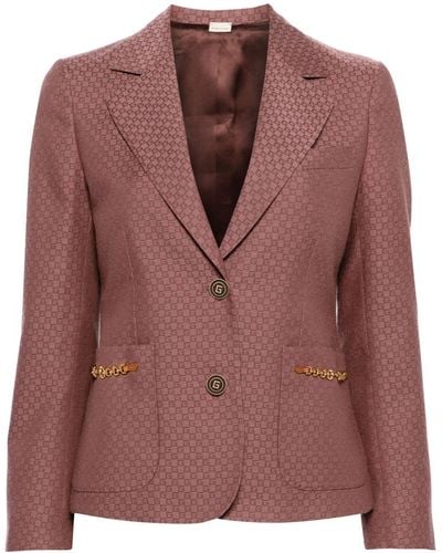 Gucci GG Damier Horsebit-detail blazer - Rot