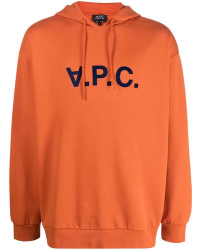 A.P.C. Hoodie Met Logoprint - Oranje