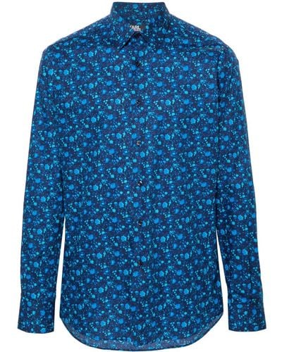 Karl Lagerfeld Camicia con stampa astratta - Blu