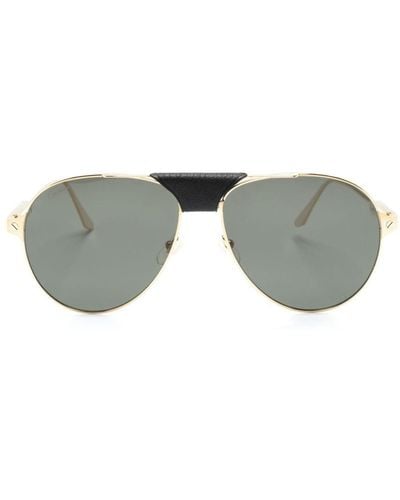 Cartier Santos De Cartier Pilot Sunglasses - Grey