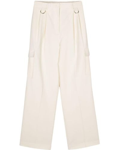 Semicouture Pantalon droit à poches cargo - Blanc