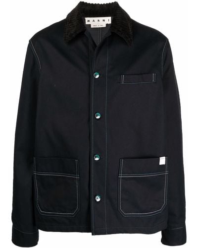 Marni ステッチディテール シャツジャケット - ブラック