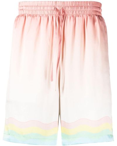 Casablanca Graphic-print Silk Shorts - Pink