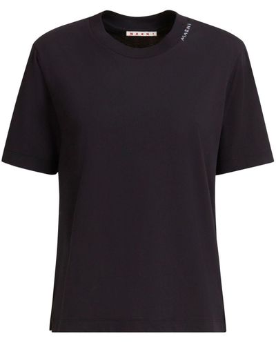 Marni Plain Cotton T-shirt - Black