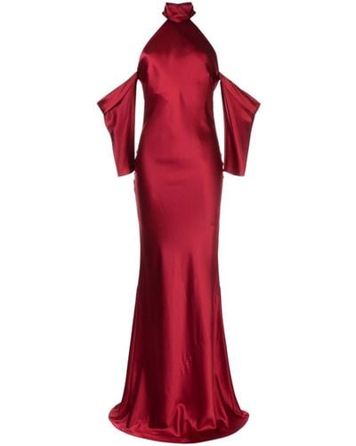Michelle Mason Maxi-jurk Met Halternek - Rood