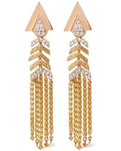 Annoushka 18kt Yellow Gold Deco Shimmy Diamond Arrow Earrings - Metallic