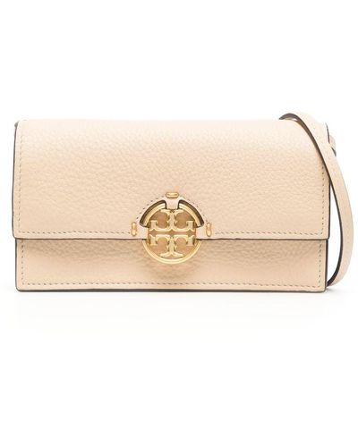 Tory Burch Neutral Miller Leather Chain Wallet - Natural