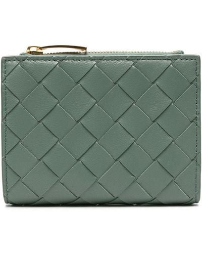Bottega Veneta Intrecciato Leather Wallet - Women's - Calf Leather - Green