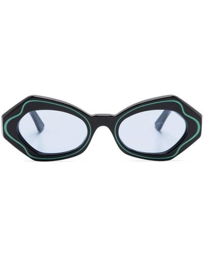 Marni Unlahand Geometric-frame Sunglasses - Blue