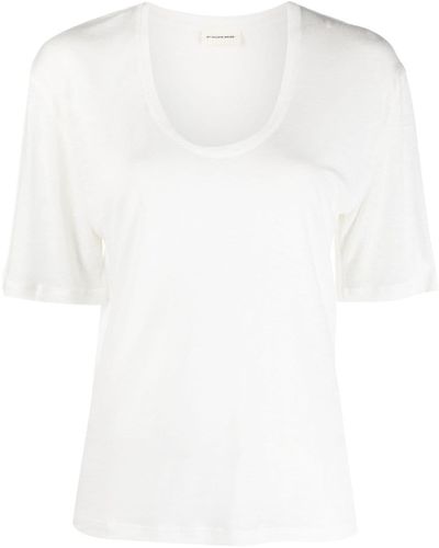 By Malene Birger Scoop-neck Lyocell-blend T-shirt - White