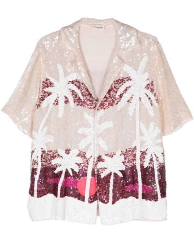 P.A.R.O.S.H. Palms Sequined Shirt - ホワイト