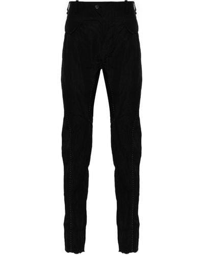 Masnada Contrast-stitching Tapered Trousers - Black
