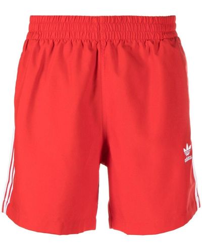 adidas Logo-print Detail Swim Shorts - Red