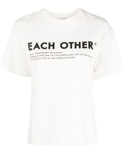Each x Other T-shirt con stampa - Bianco
