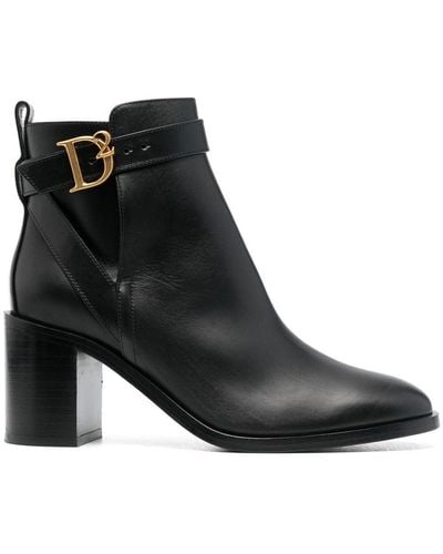 DSquared² Logo-buckle High-heel Boots - Black