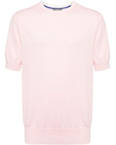 N.Peal Cashmere T-shirt a maglia fine Newquay - Rosa