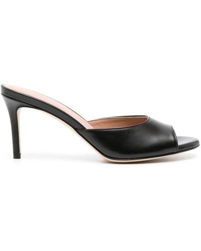 SCAROSSO Lohan 75mm Leather Mules - Black