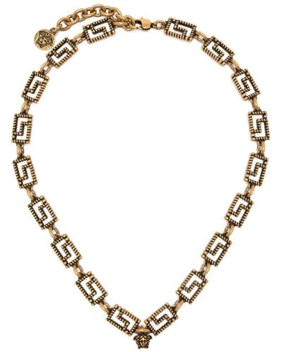 Versace Collar de cadena con motivo Greca - Neutro