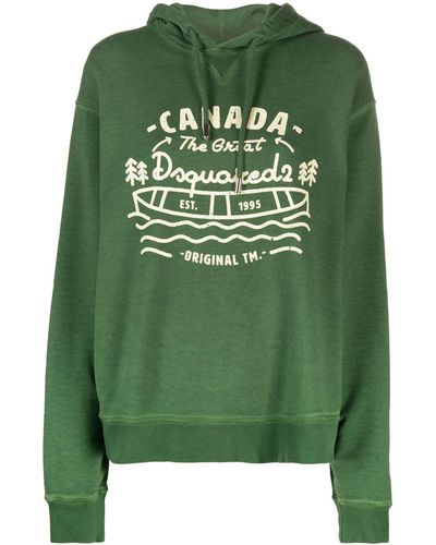 DSquared² Sudadera con capucha y estampado gráfico - Verde