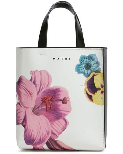 Marni Small Museo Floral-print Tote Bag - Pink