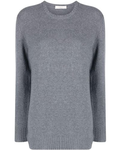 Zanone Crew-neck Wool-cashmere Sweater - Gray