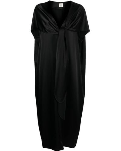 Totême Kleid im Cape-Stil mit Knoten - Schwarz