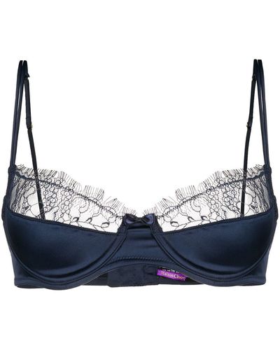 Maison Close Underwired Cupless Lace Bra - Blue
