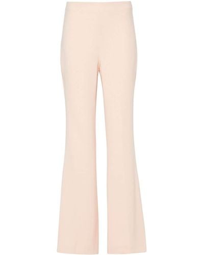 Twin Set Logo-plaque Cady Flared Trousers - Natural