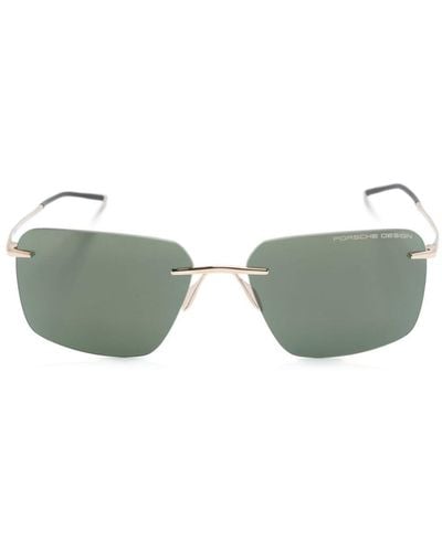 Porsche Design Sonnenbrille mit eckigem Gestell - Grün