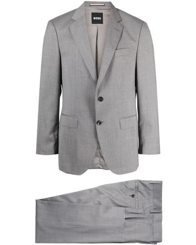 BOSS Peak-lapels Single-breasted Suit - Grey