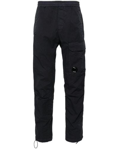 C.P. Company Lens-detailed Tapered-leg Trousers - Blue