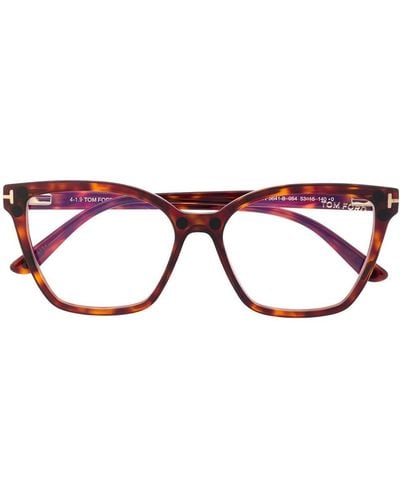 Tom Ford Clip-On-Sonnenbrille mit farbigen Gläsern - Braun