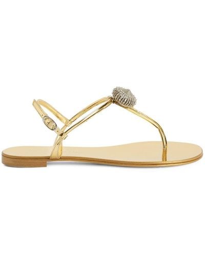 Giuseppe Zanotti Emmy Lou Crystal-embellished Sandals - Natural