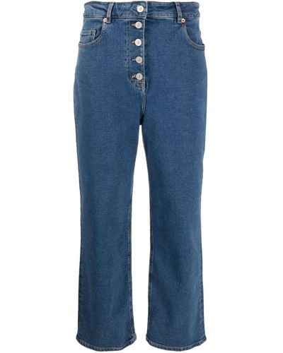 PS by Paul Smith Jeans crop a gamba ampia - Blu